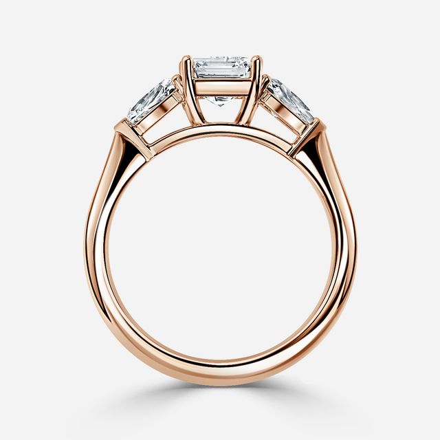 Winston Wed Fit Rose Gold Trilogy Engagement Ring