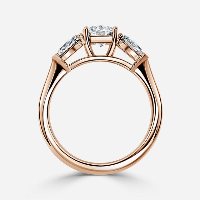 Winston Wed Fit Rose Gold Trilogy Engagement Ring