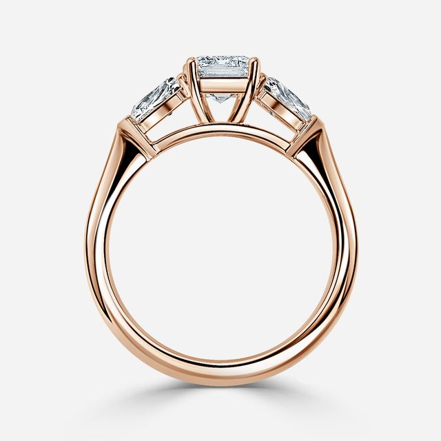 Winston Wed Fit Rose Gold Trilogy Engagement Ring