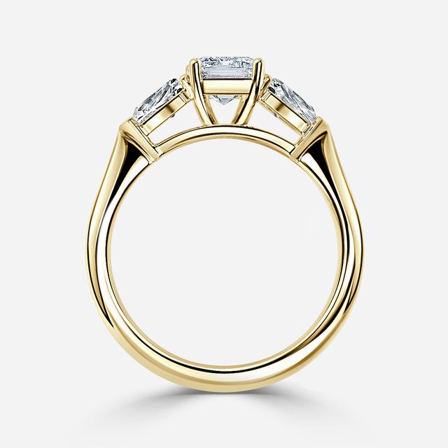 Winston Wed Fit Yellow Gold Trilogy Engagement Ring