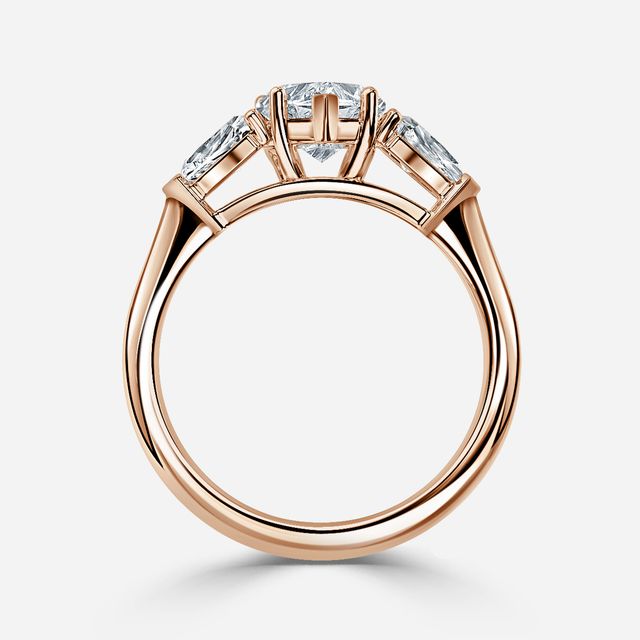 Winston Wed Fit Rose Gold Trilogy Engagement Ring
