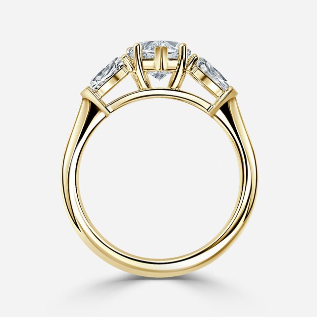 Winston Wed Fit Yellow Gold Trilogy Engagement Ring