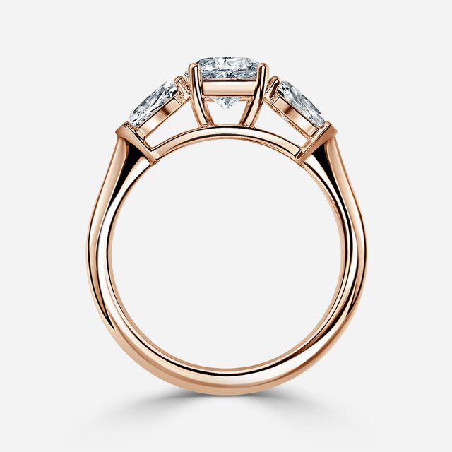 Winston Wed Fit Rose Gold Trilogy Engagement Ring