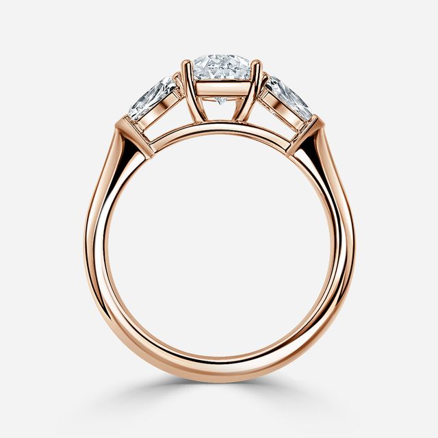 Winston Wed Fit Rose Gold Trilogy Engagement Ring
