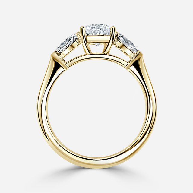 Winston Wed Fit Yellow Gold Trilogy Engagement Ring