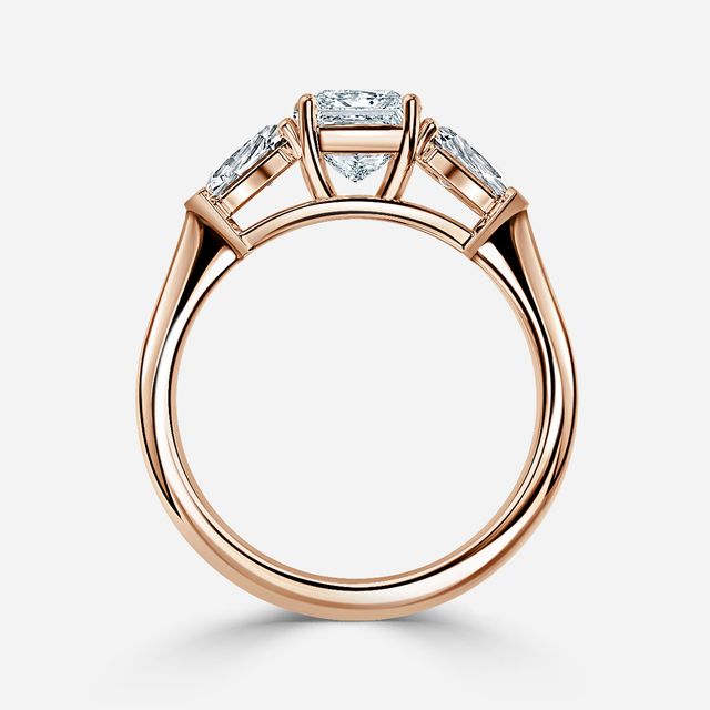 Winston Wed Fit Rose Gold Trilogy Engagement Ring