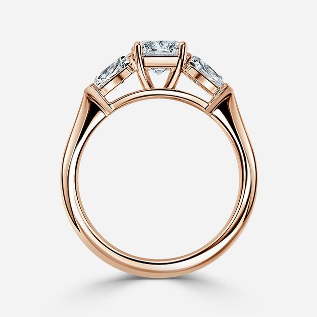 Winston Wed Fit Rose Gold Trilogy Engagement Ring