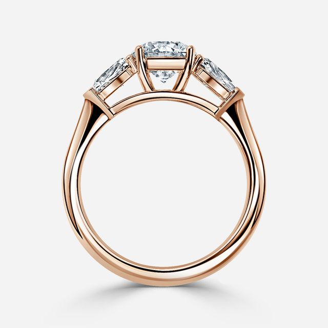 Winston Wed Fit Rose Gold Trilogy Engagement Ring