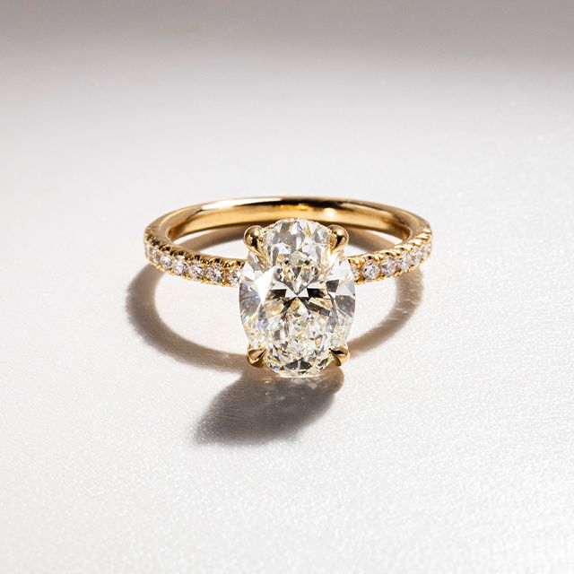 2.00ct Sadie Oval Lab Grown Hidden Halo Yellow Gold Engagement Ring