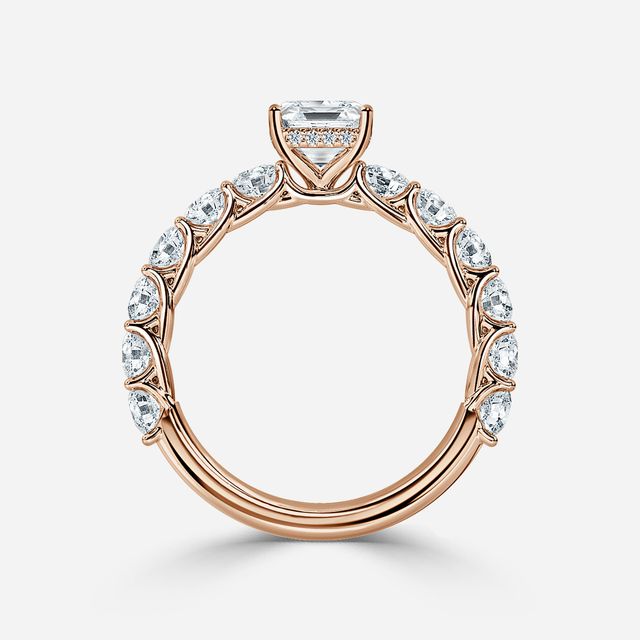 Regent Rose Gold Hidden Halo Engagement Ring