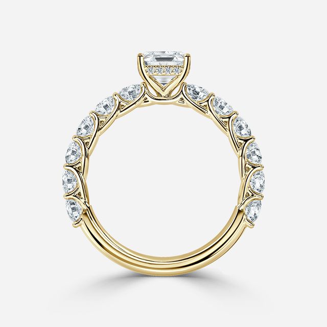 Regent Yellow Gold Hidden Halo Engagement Ring