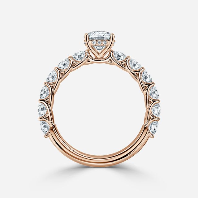 Regent Rose Gold Hidden Halo Engagement Ring