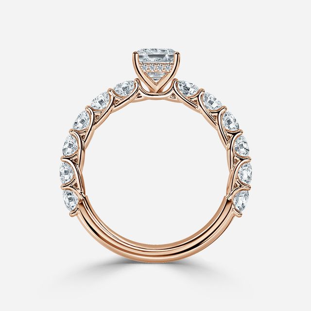 Regent Rose Gold Hidden Halo Engagement Ring
