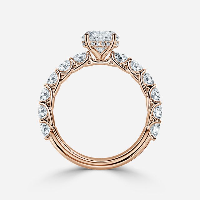 Regent Rose Gold Hidden Halo Engagement Ring