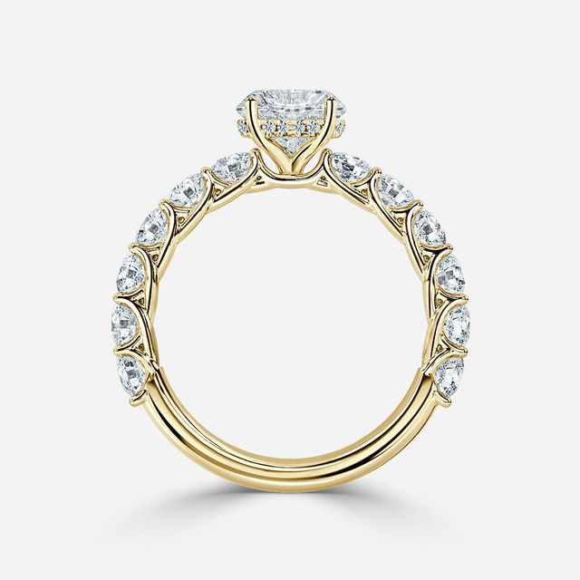 Regent Yellow Gold Hidden Halo Engagement Ring
