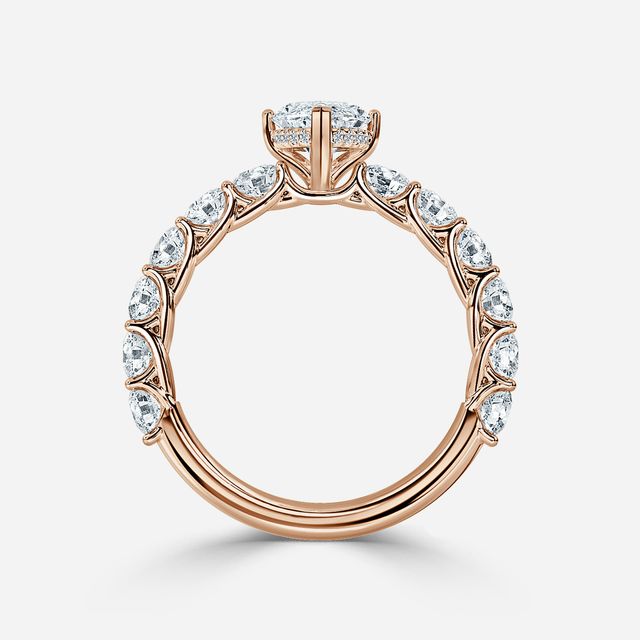 Regent Rose Gold Hidden Halo Engagement Ring