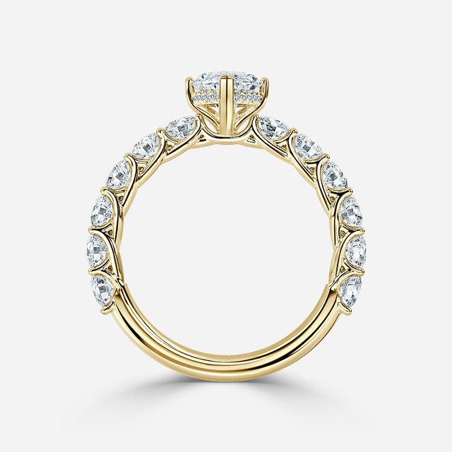 Regent Yellow Gold Hidden Halo Engagement Ring