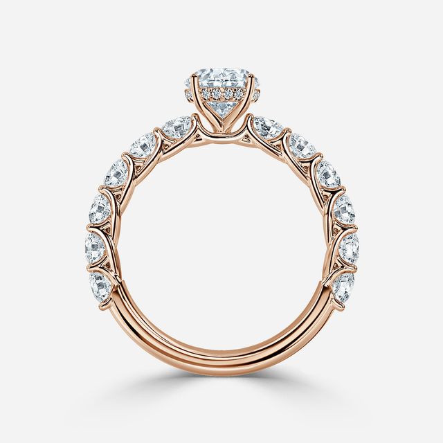 Regent Rose Gold Hidden Halo Engagement Ring