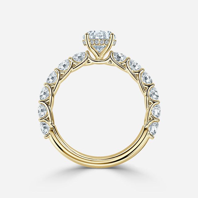Regent Yellow Gold Hidden Halo Engagement Ring