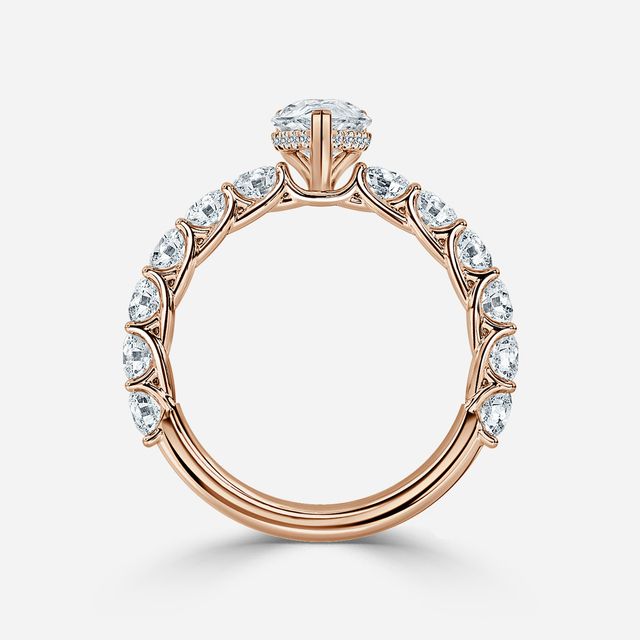 Regent Rose Gold Hidden Halo Engagement Ring