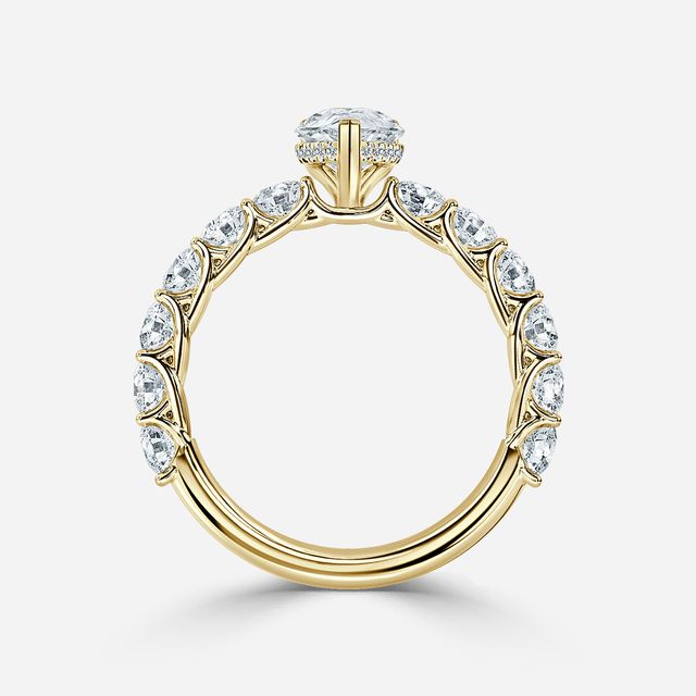 Regent Yellow Gold Hidden Halo Engagement Ring