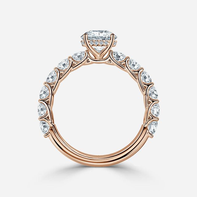 Regent Rose Gold Hidden Halo Engagement Ring