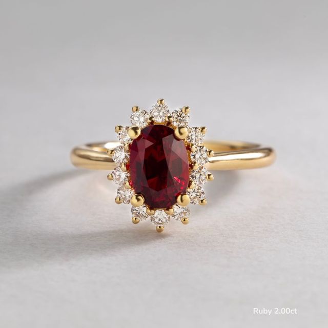 Windermere Yellow Gold Cluster Engagement Ring
