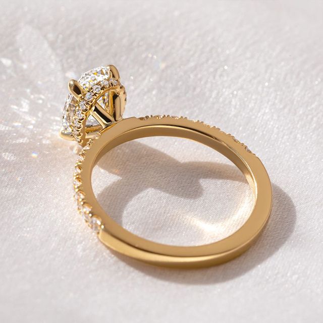 1.40ct Samara Yellow Gold Hidden Halo Engagement Ring Oval Lab Diamond