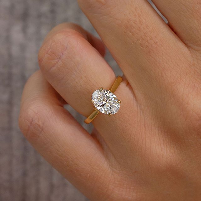 1.50ct Serena Yellow Gold Solitaire Oval Lab Diamond Engagement Ring