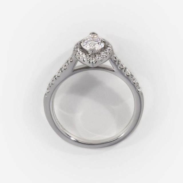 0.70ct Lab Grown Marquise Platinum Maya Petite Halo Engagement Ring