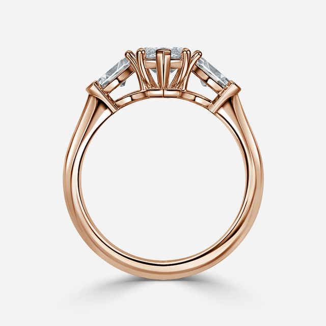 Winston Wed Fit Rose Gold Trilogy Engagement Ring