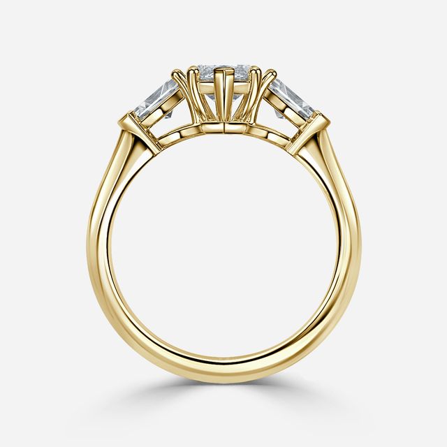 Winston Wed Fit Yellow Gold Trilogy Engagement Ring