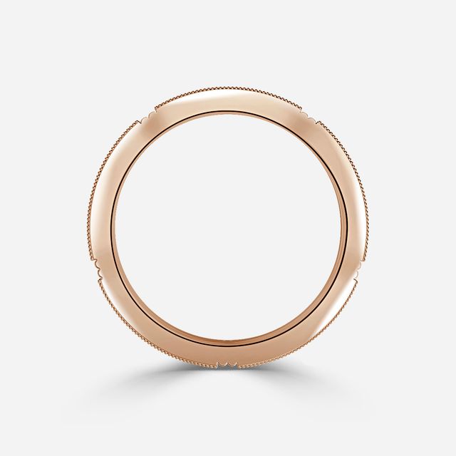 Amahle Rose Gold Pave Band Round Diamond Wedding Ring