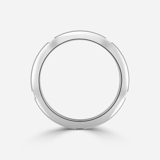 Amahle White Gold Pave Band Round Diamond Wedding Ring
