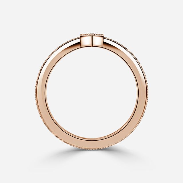 Genevieve Rose Gold V-Shaped Wedding Ring