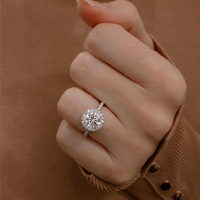 1.40ct Augusta Platinum Round Lab Diamond Engagement Ring