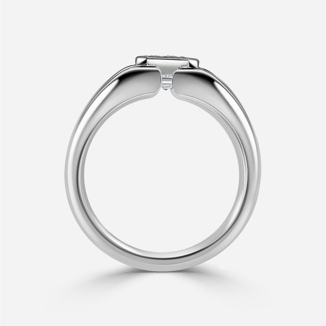 Walter white Gold Bezel Set Men's Engagement Ring