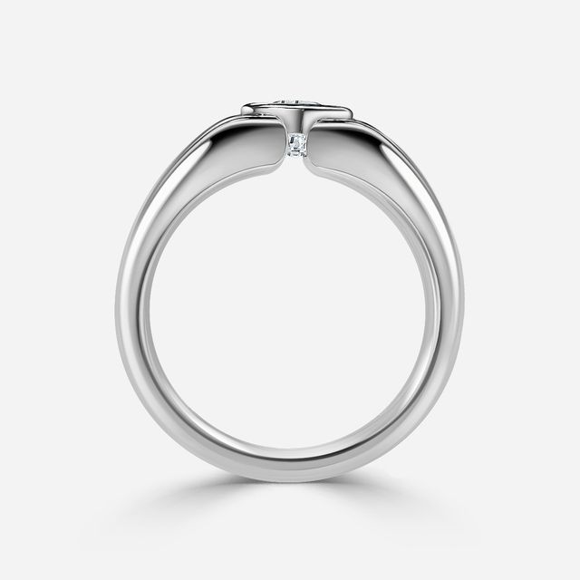 Walter white Gold Bezel Set Men's Engagement Ring