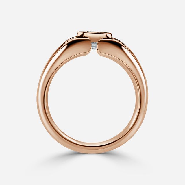 Walter Rose Gold Bezel Set Men's Engagement Ring