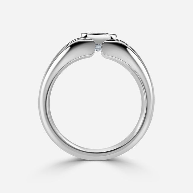 Walter white Gold Bezel Set Men's Engagement Ring