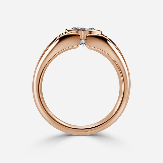 Walter Rose Gold Bezel Set Men's Engagement Ring