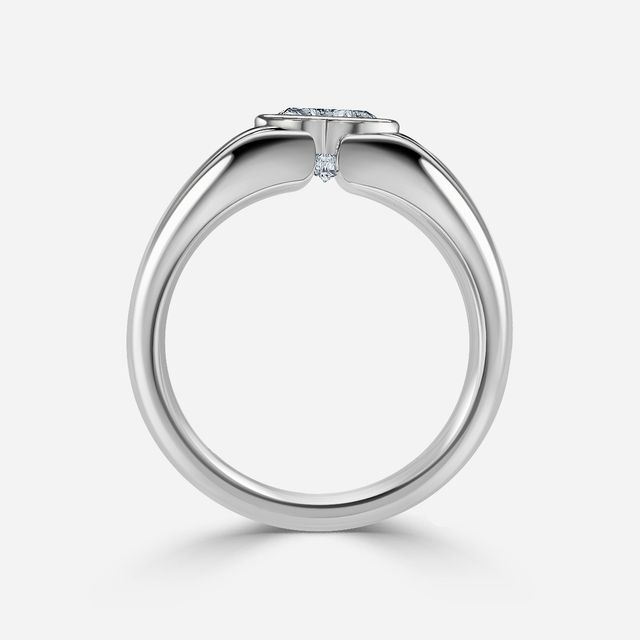 Walter white Gold Bezel Set Men's Engagement Ring
