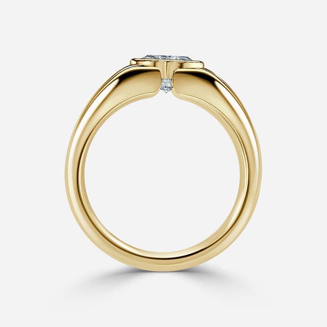 Walter Yellow Gold Bezel Set Men's Engagement Ring