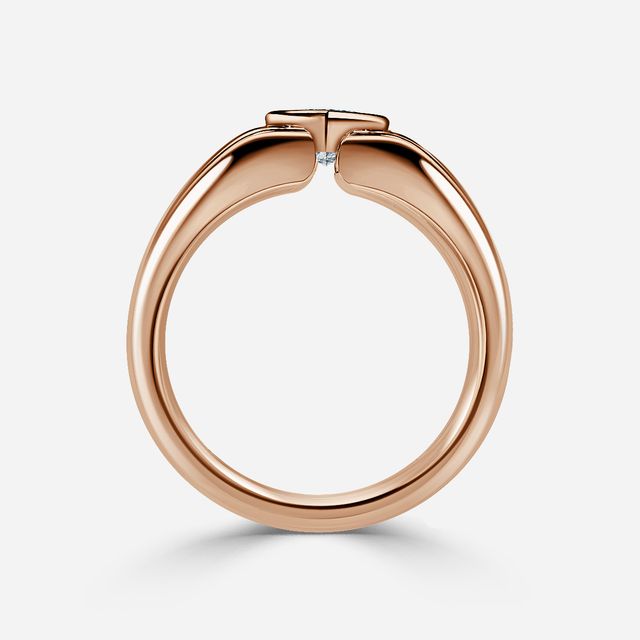 Walter Rose Gold Bezel Set Men's Engagement Ring