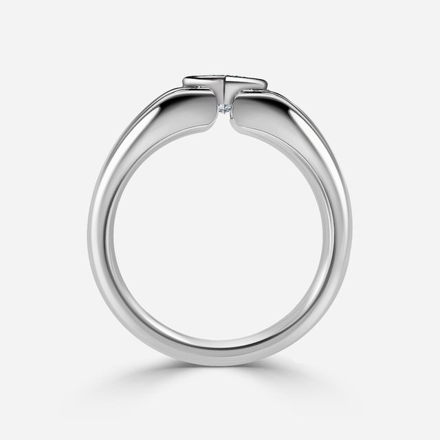 Walter white Gold Bezel Set Men's Engagement Ring