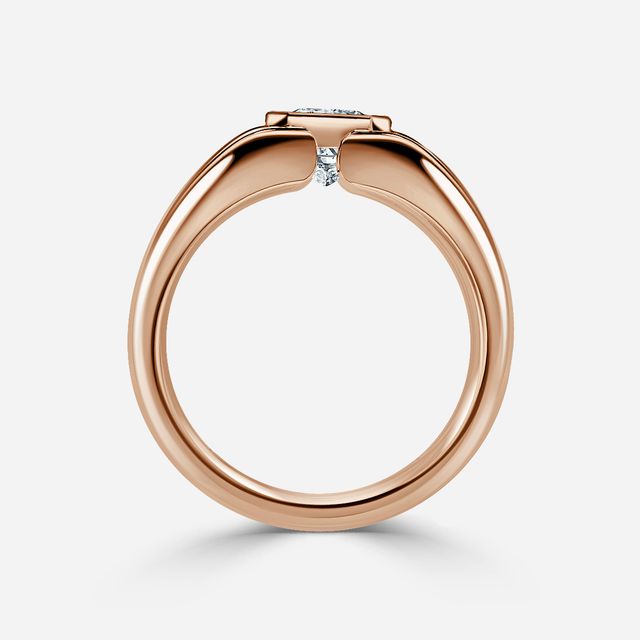 Walter Rose Gold Bezel Set Men's Engagement Ring