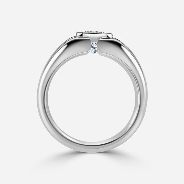 Walter white Gold Bezel Set Men's Engagement Ring