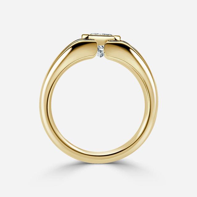 Walter Yellow Gold Bezel Set Men's Engagement Ring