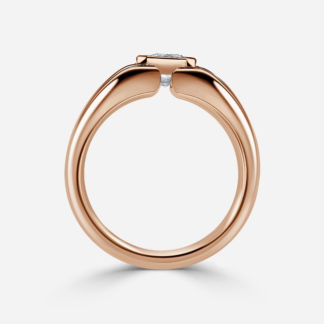 Walter Rose Gold Bezel Set Men's Engagement Ring