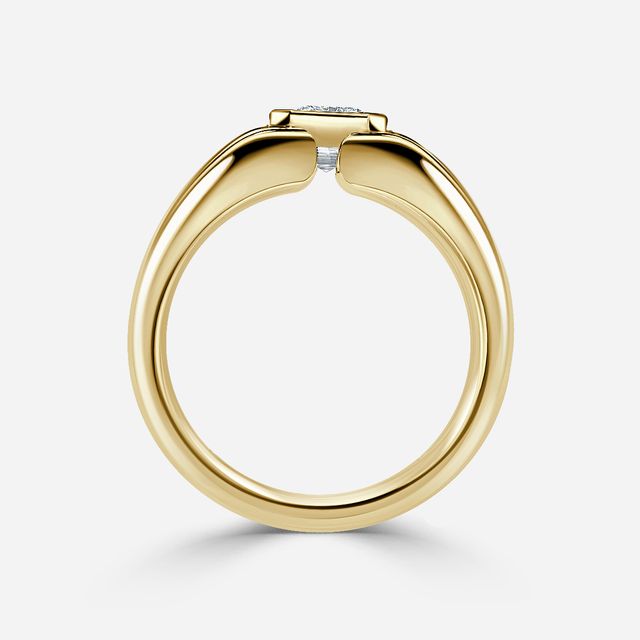 Walter Yellow Gold Bezel Set Men's Engagement Ring